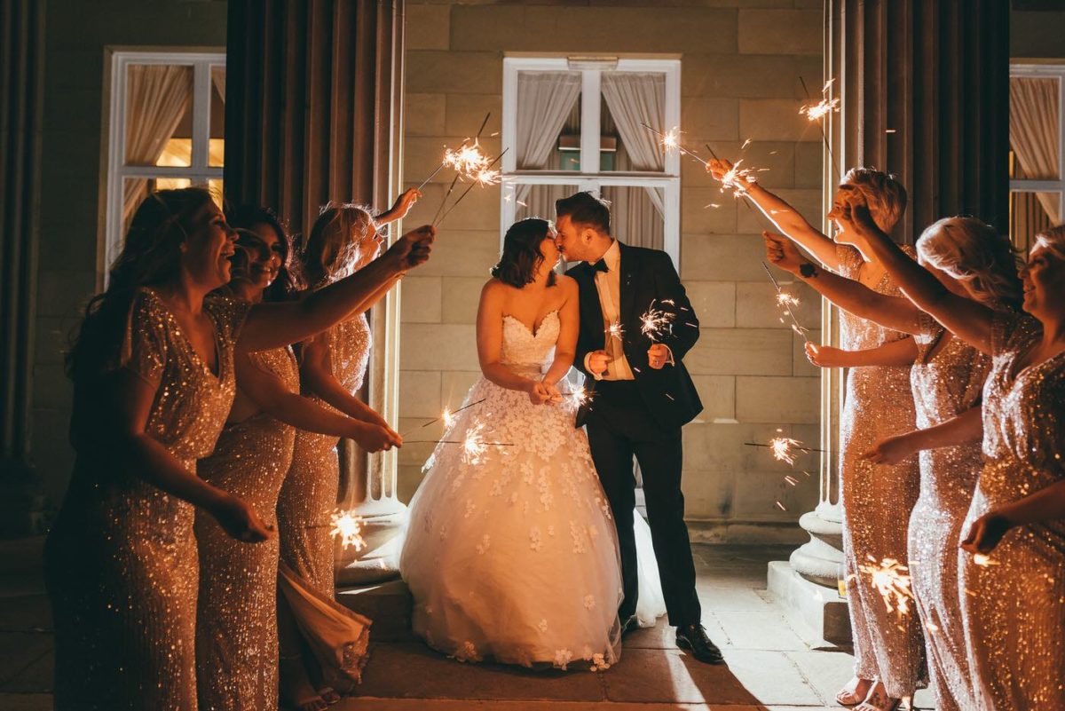 The mansion roundhay wedding sparklers