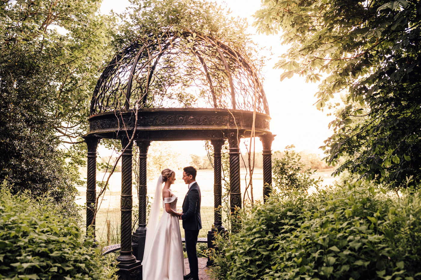 couple at their wedding at Goldsborough Hall