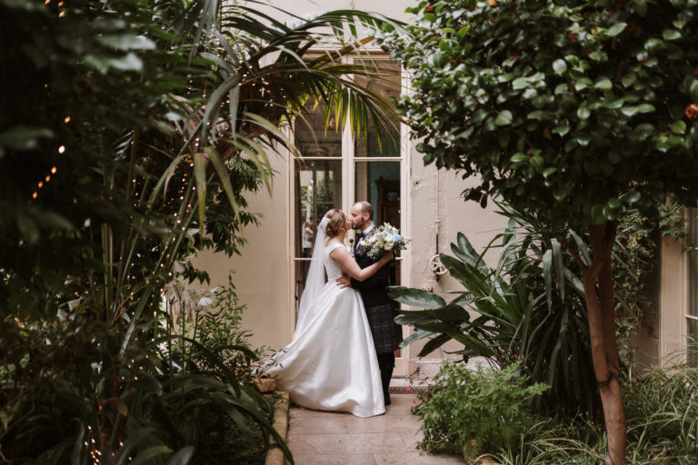 Wedding couple at Prestwold Hall