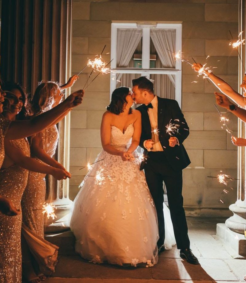 The mansion roundhay wedding sparklers
